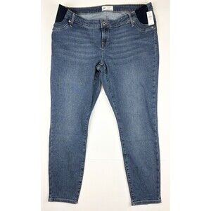 NEW Gap Maternity Denim Jeans Pants Skinny Plus Size 18, 34 Under Belly